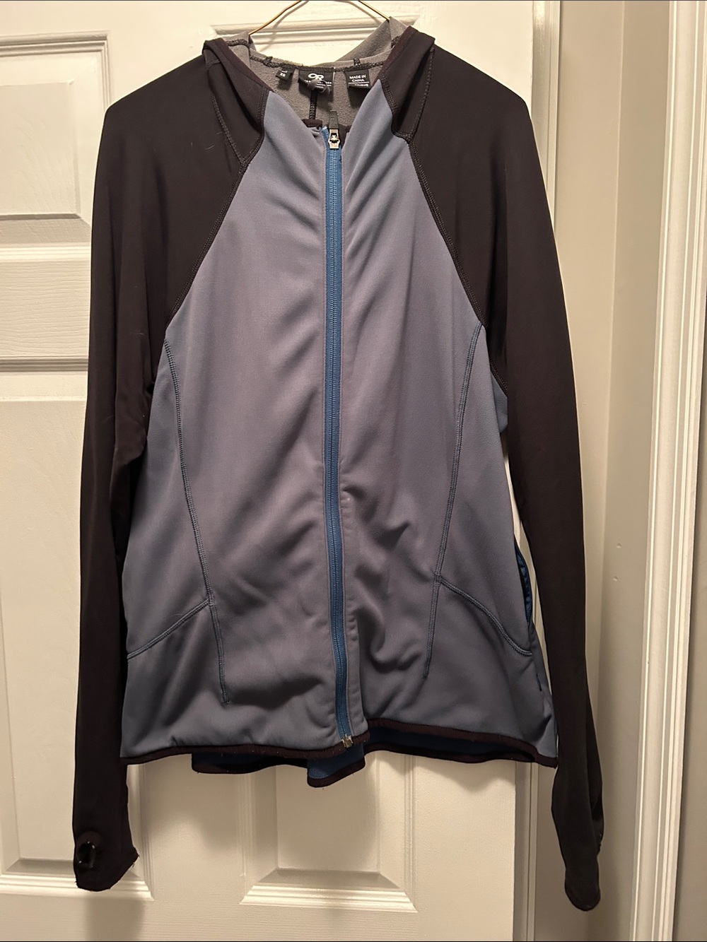 Outdoor Research Women’s Lightweight Hooded Full-Zip Jacket - Steel Blue/Black